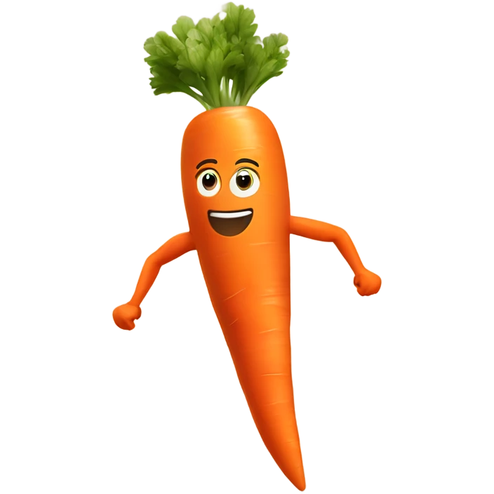 sprinting carrot with arms, legs, and a headband emoji