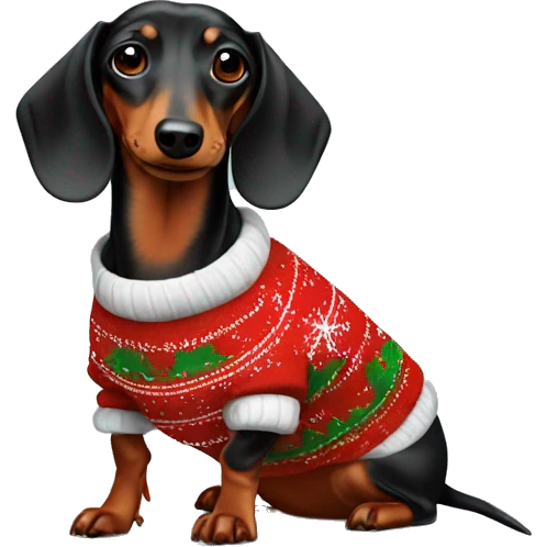 Dachshund in Christmas jumper emoji