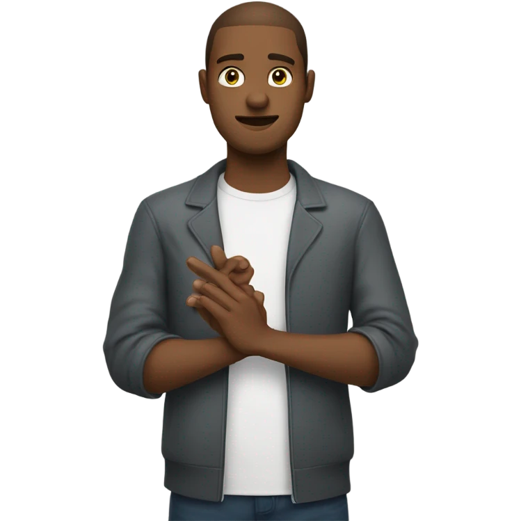 Persona saludando, con la mano extendida, que se vea la persona con la mano extendida emoji