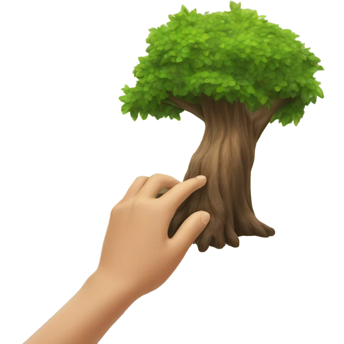 hand is touching tree emoji