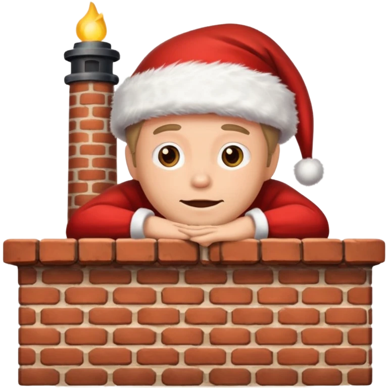 Cristmas male lie down on a chimney emoji