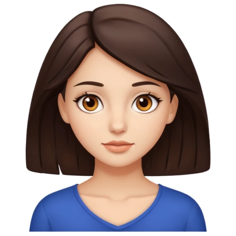 beautiful brunette girl with brown eyes  emoji