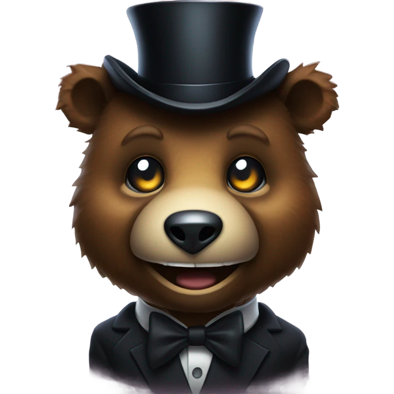 Creepy animatronic bear with a top hat  emoji