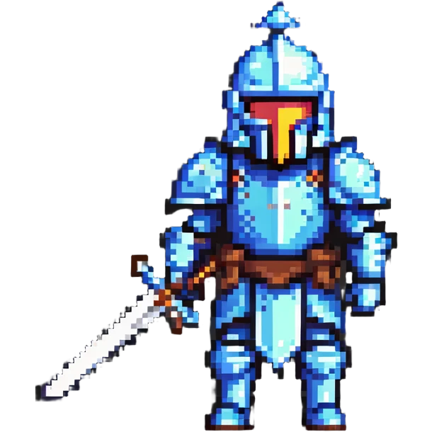 Armored war lord with helmet and sword emoji