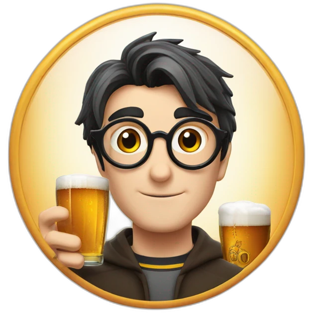 Harry Potter qui boit une bière emoji