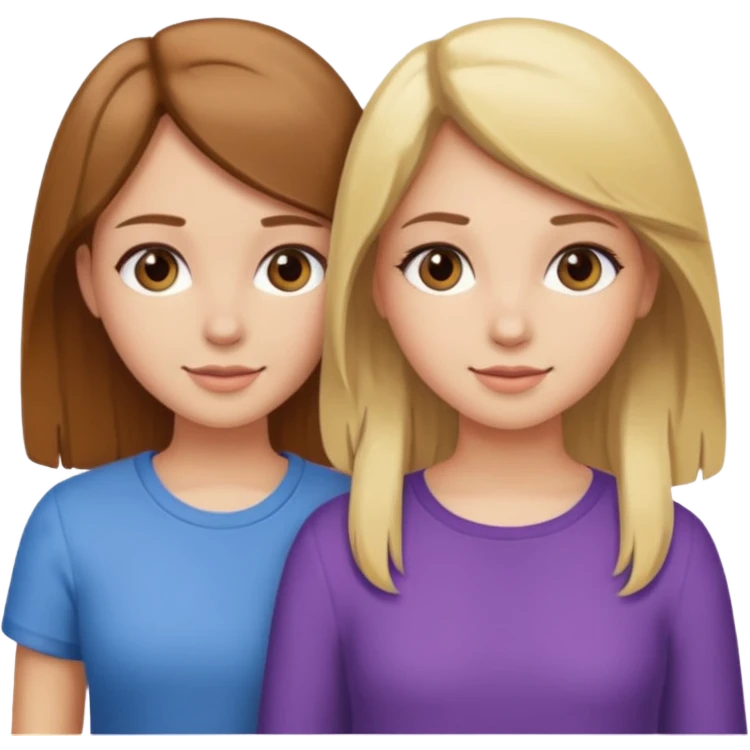 Two best Friends (Girls) one has Brown Hair and the oder has blonde hair emoji