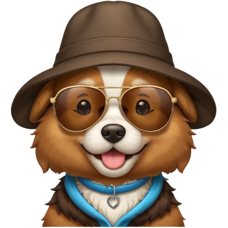 dog wearing sunglasses and a hat emoji