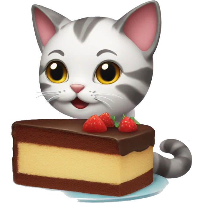 cat eats cake emoji