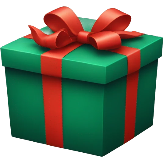 dark green gift box with red ribbon emoji