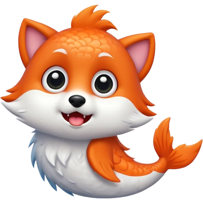 A sweet fish howling like a puppy wolf emoji