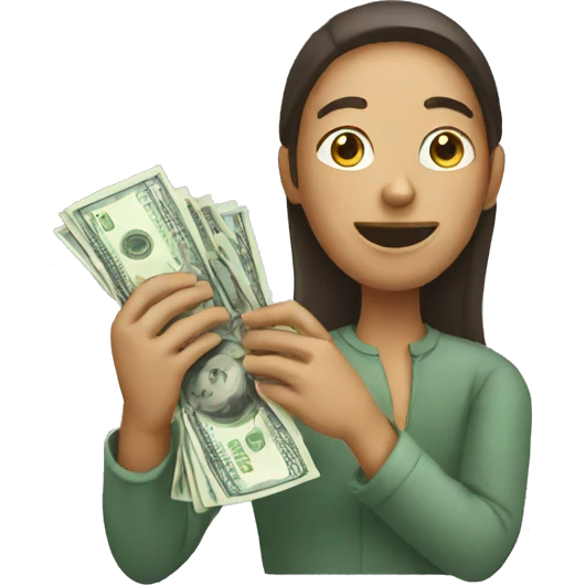 person holding money emoji