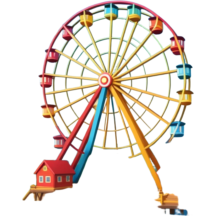 ferris wheel with colorful cabins, festive atmosphere emoji