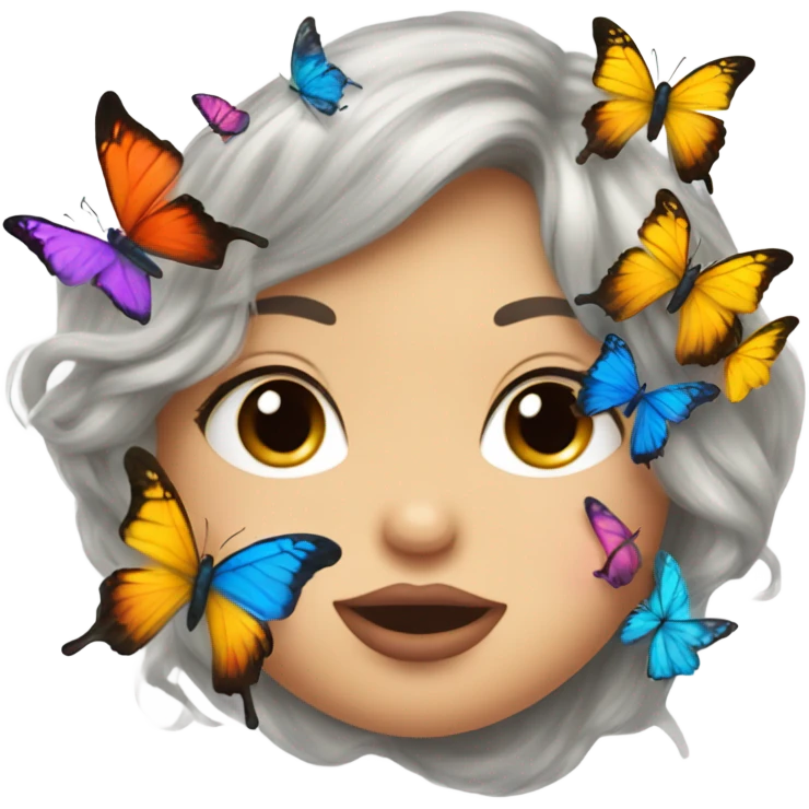 Kiss face with butterflies  emoji