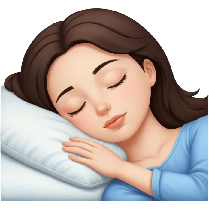 Brunette girl sleepin emoji