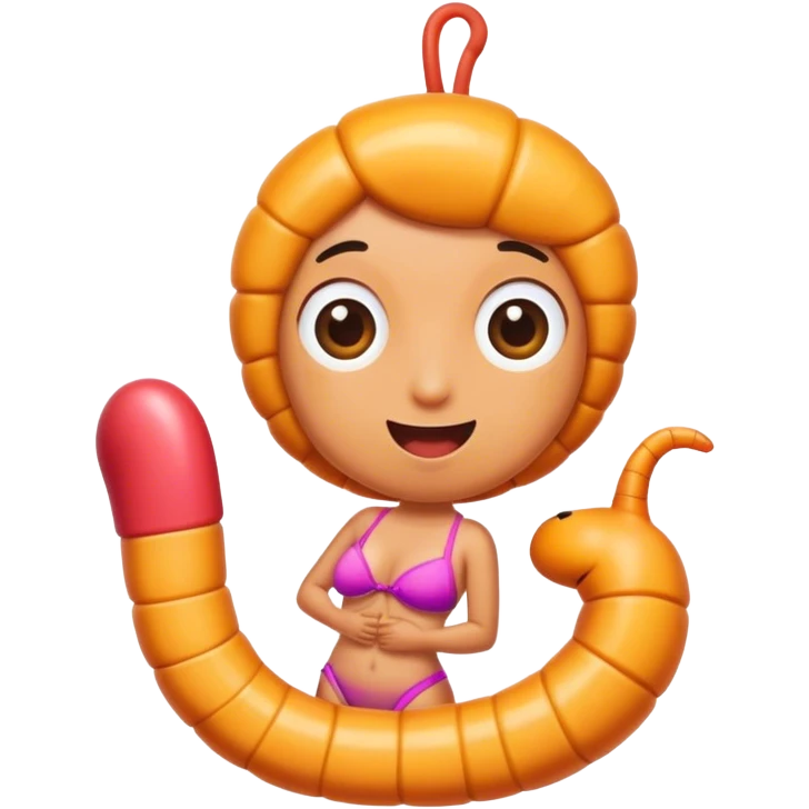 Worm with a bathing suit on emoji