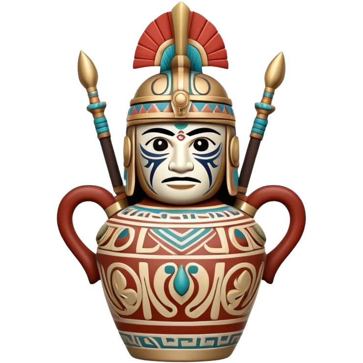 Moche ceramic warrior vessel emoji
