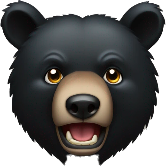 The fierce expression of a black bear  emoji