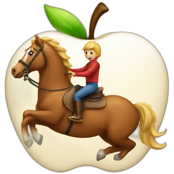 apple riding a horse emoji