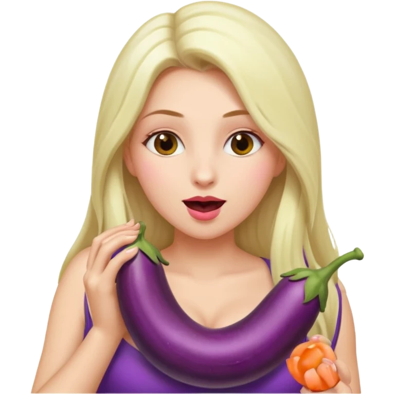 Девушка с большой грудью берет в рот баклажан emoji