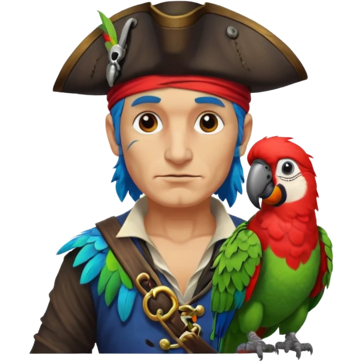 pirate and parrot emoji