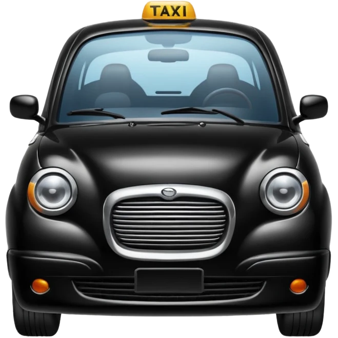 black small car taxi front emoji