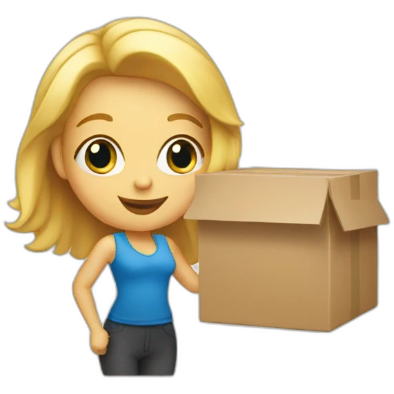 Blond Women holding delivery box emoji