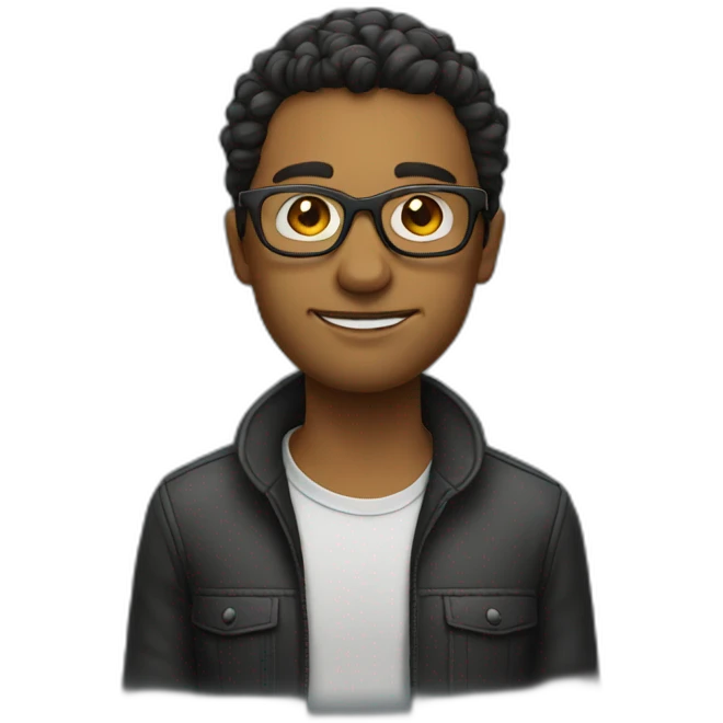 a guy wearing glasses and looking cool emoji