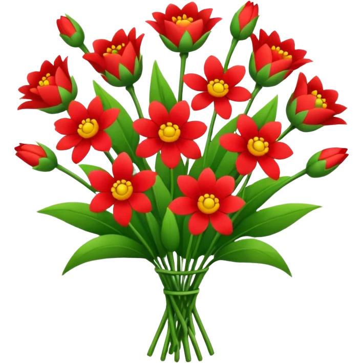 Red flower bouqet emoji