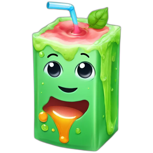 Juice box with slime emoji