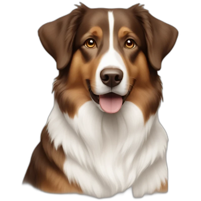 Brown and white English shepherd emoji