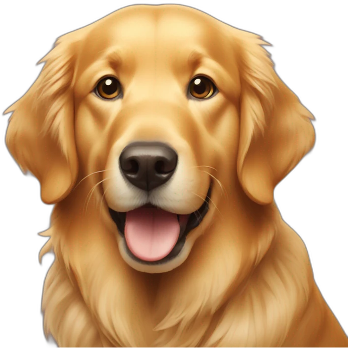 Golden retriever rating sausage emoji