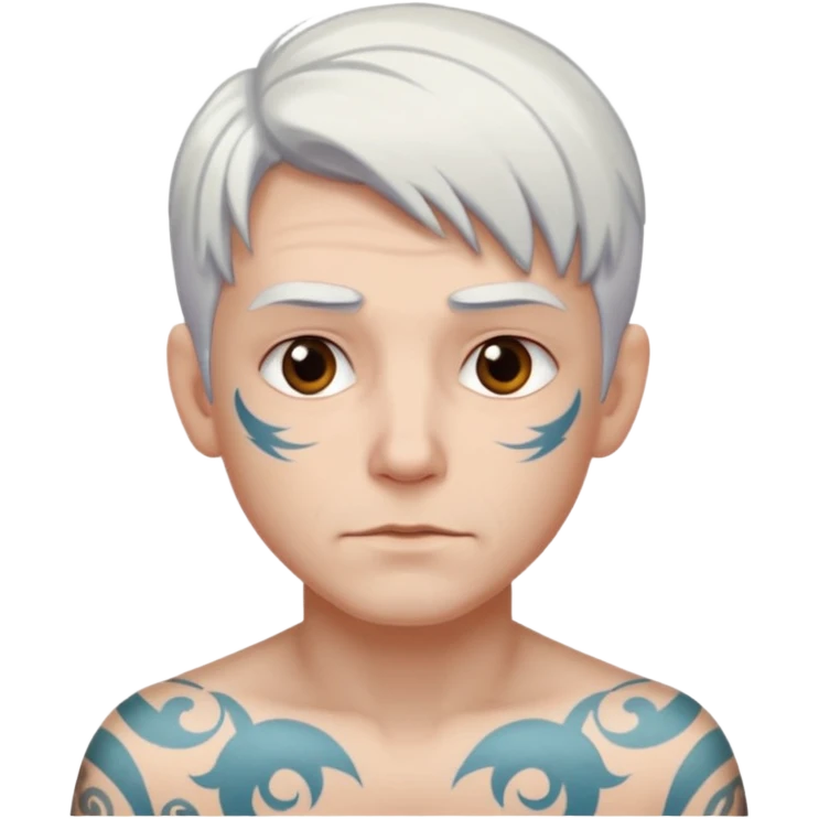 white haired tattooed emoji