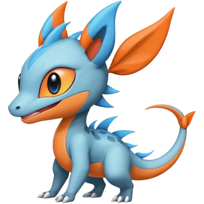 Cute handsome Meloetta-Dewott-Salandit-Nargacuga-Pokémon-Fakémon-fusion-hybrid-creature emoji