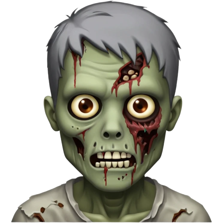 Zombie guy with black background emoji