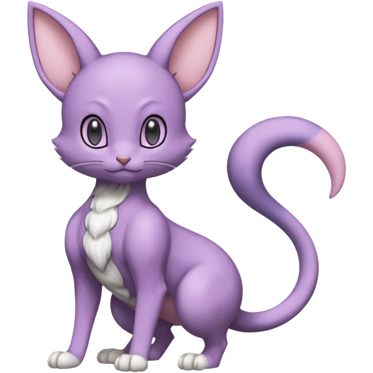 Pastel dull greyish anthropomorphic digitigrade Beerus-Mewtwo-Venom-Espurr-Minccino-fusion-animal-ET-species-creature, full body  emoji