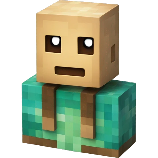 A smiling Minecraft block emoji