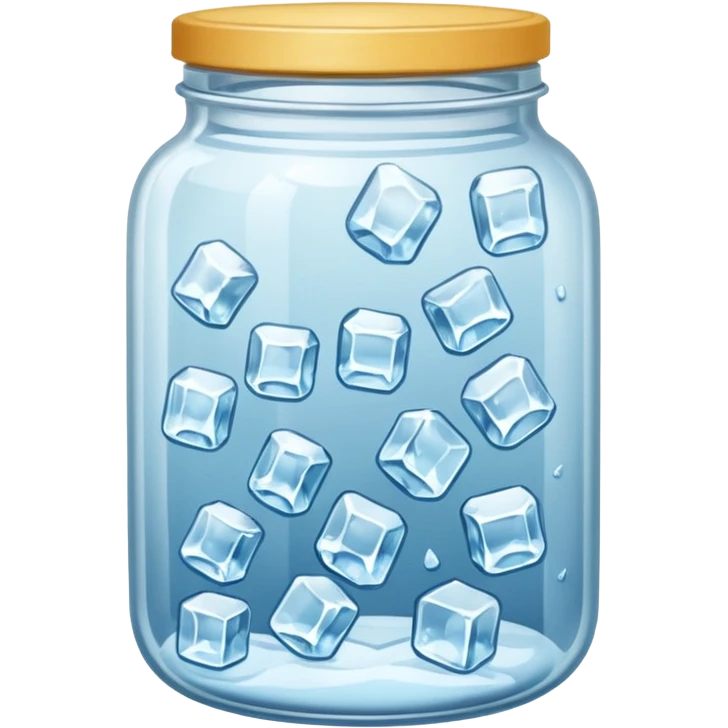SLIM ICE JAR WITH LOTS OF ICE WITHOUT CAP ON emoji
