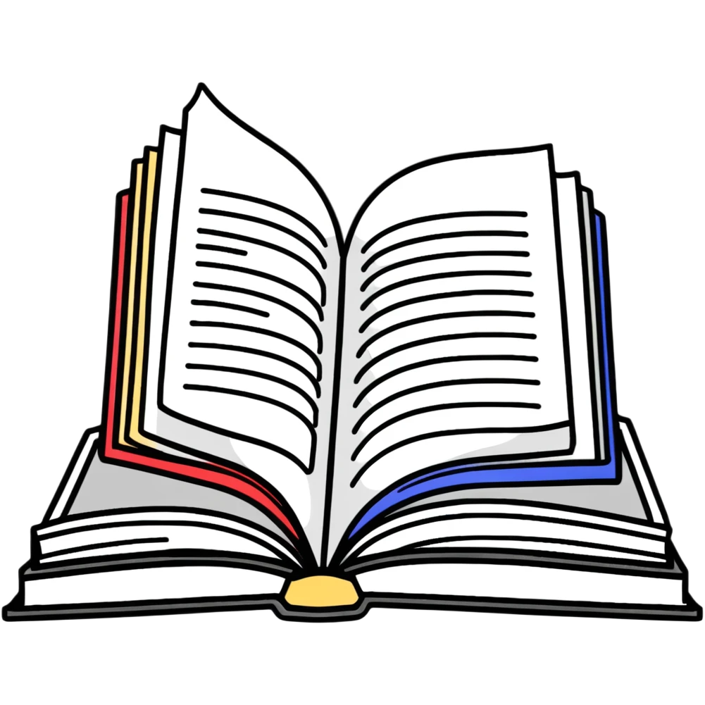 colorful open book with readable text emoji