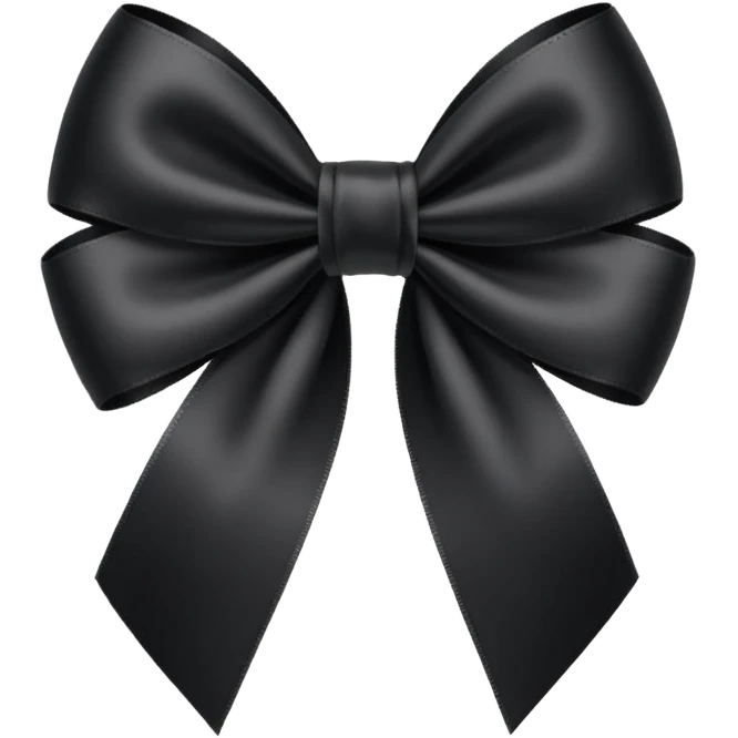 black THIN ribbon bow emoji