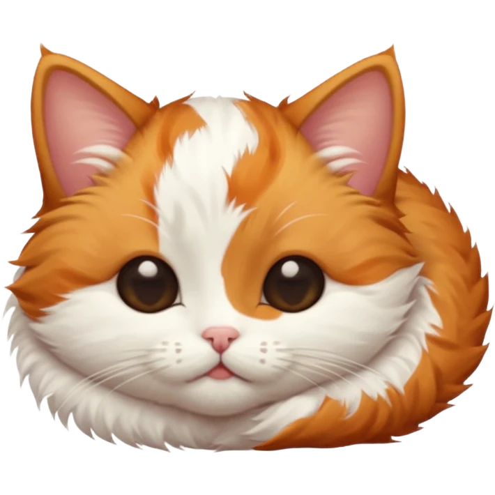 ginger and white small cat upside down with eyes closed emoji