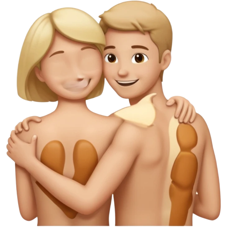 rubbing each others back emoji