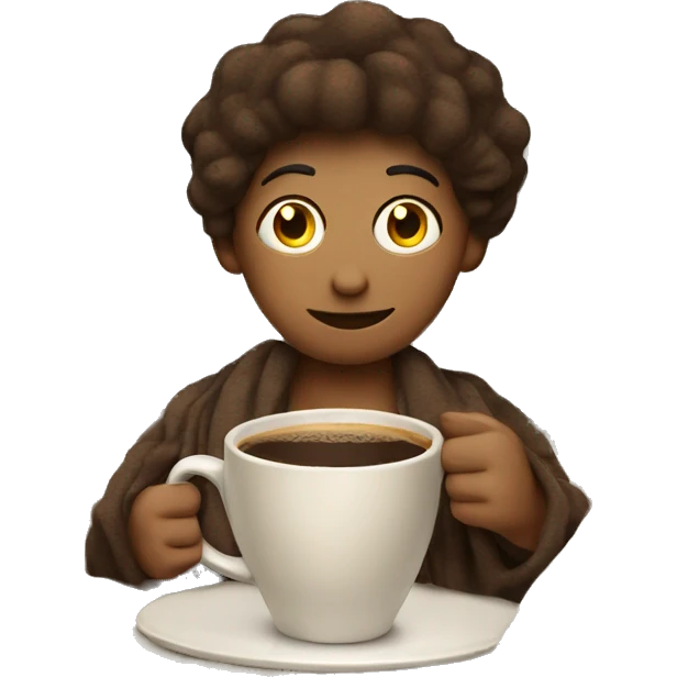 Drinking coffee with a blanket on emoji