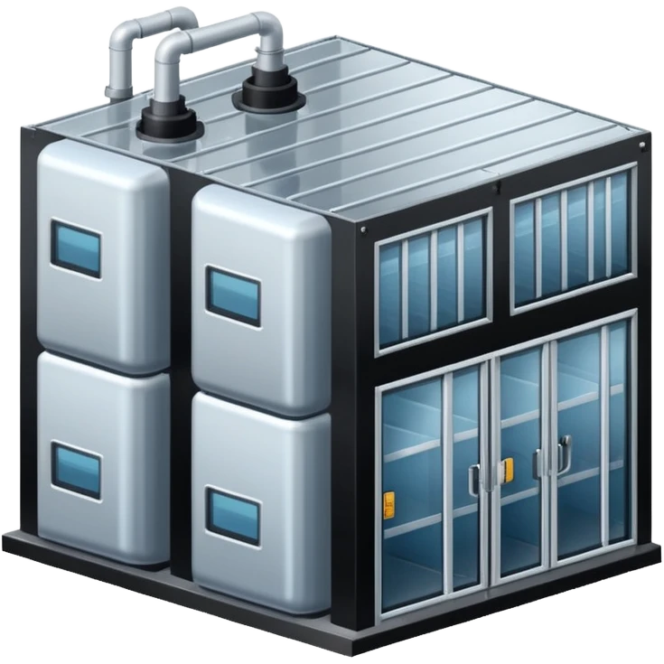 ambient and refirigeration warehouse at an angle cold emoji