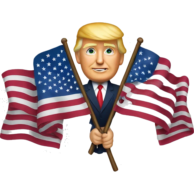 Trump holding the American flag emoji