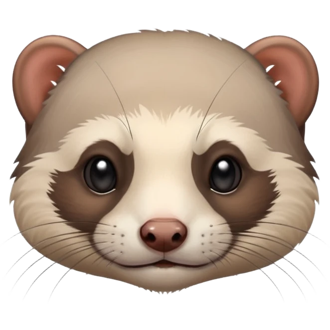 ruda fretka z siwym odrostem emoji
