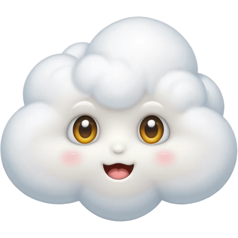 cute White Cloud, eyes,  emoji