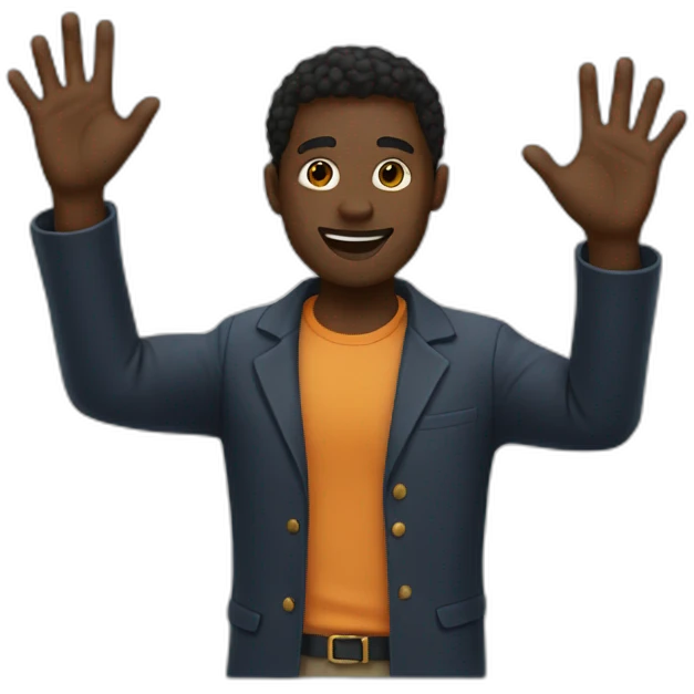 Blackman, waving emoji