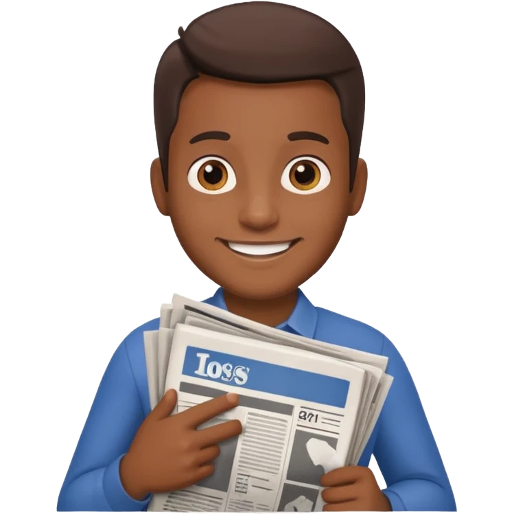 man newspaper under arm emoji