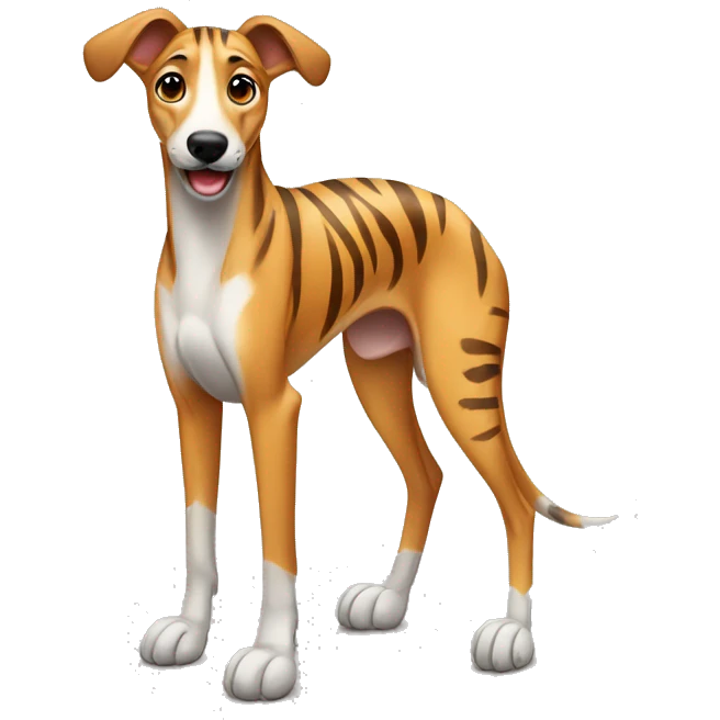 Fawn tiger greyhound sit emoji