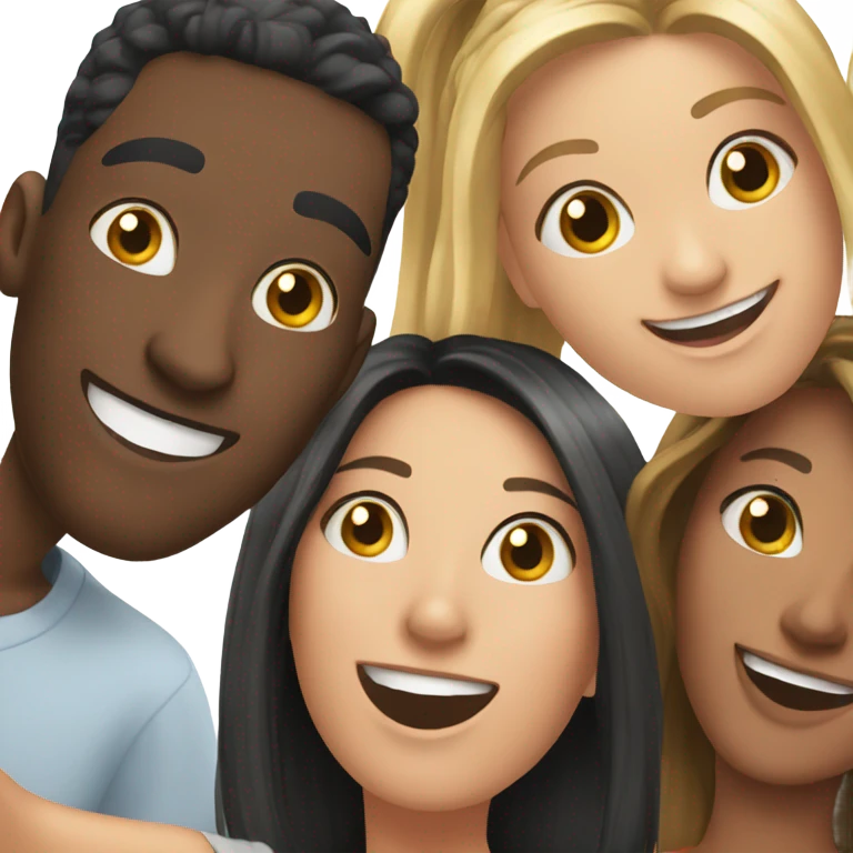 friends having fun selfie emoji
